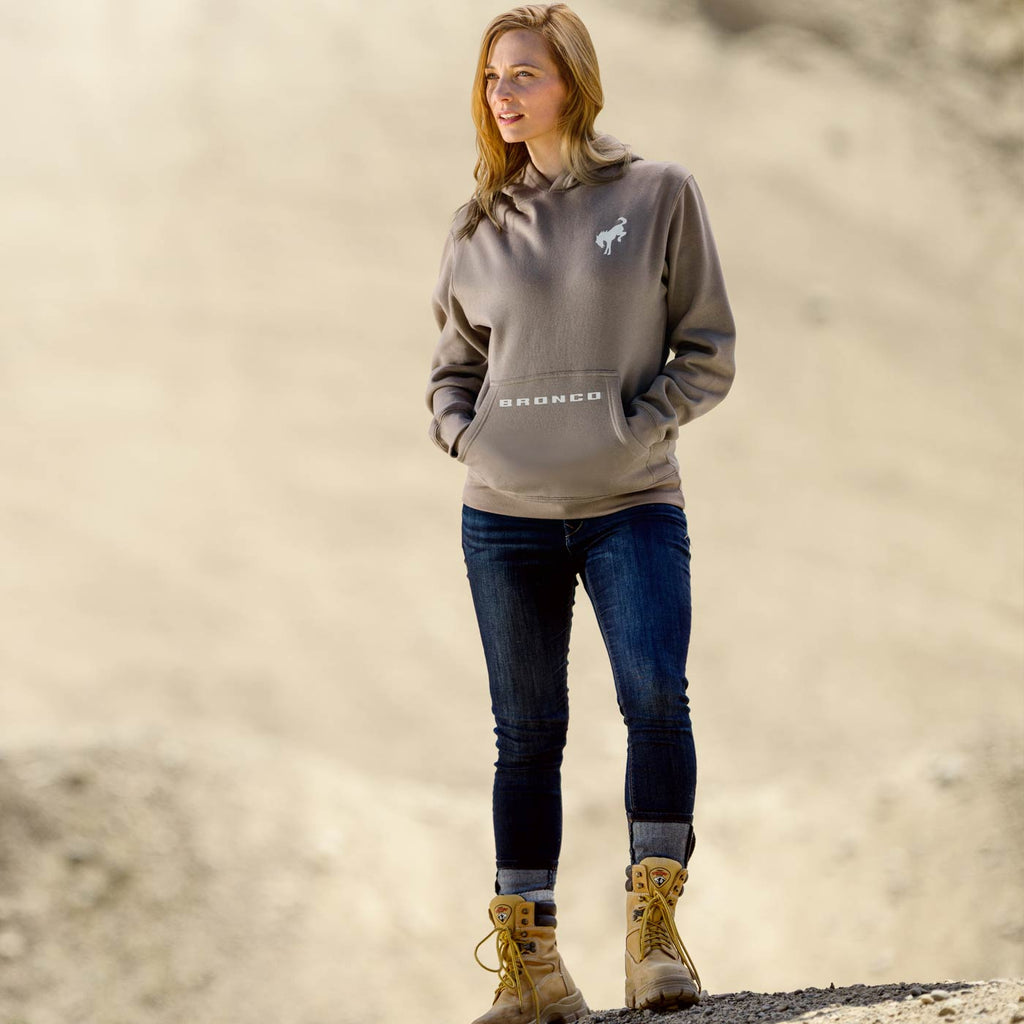 Ford Bronco Logo Beige Oversized Hoodie