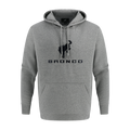 Ford Bronco Mens Gray Embroidered Fleece Hoodie