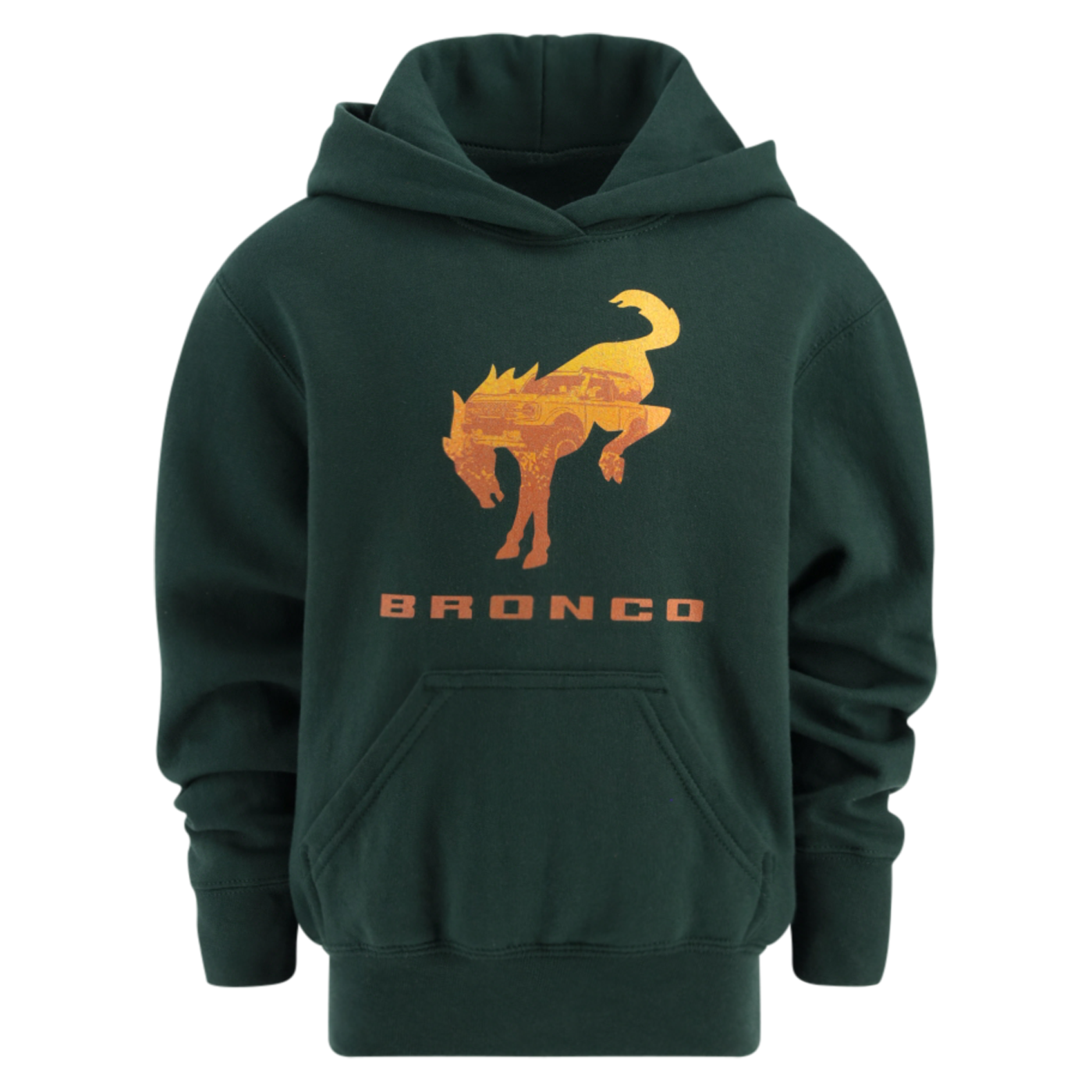 Ford Bronco Youth Forest Green Fleece Hoodie