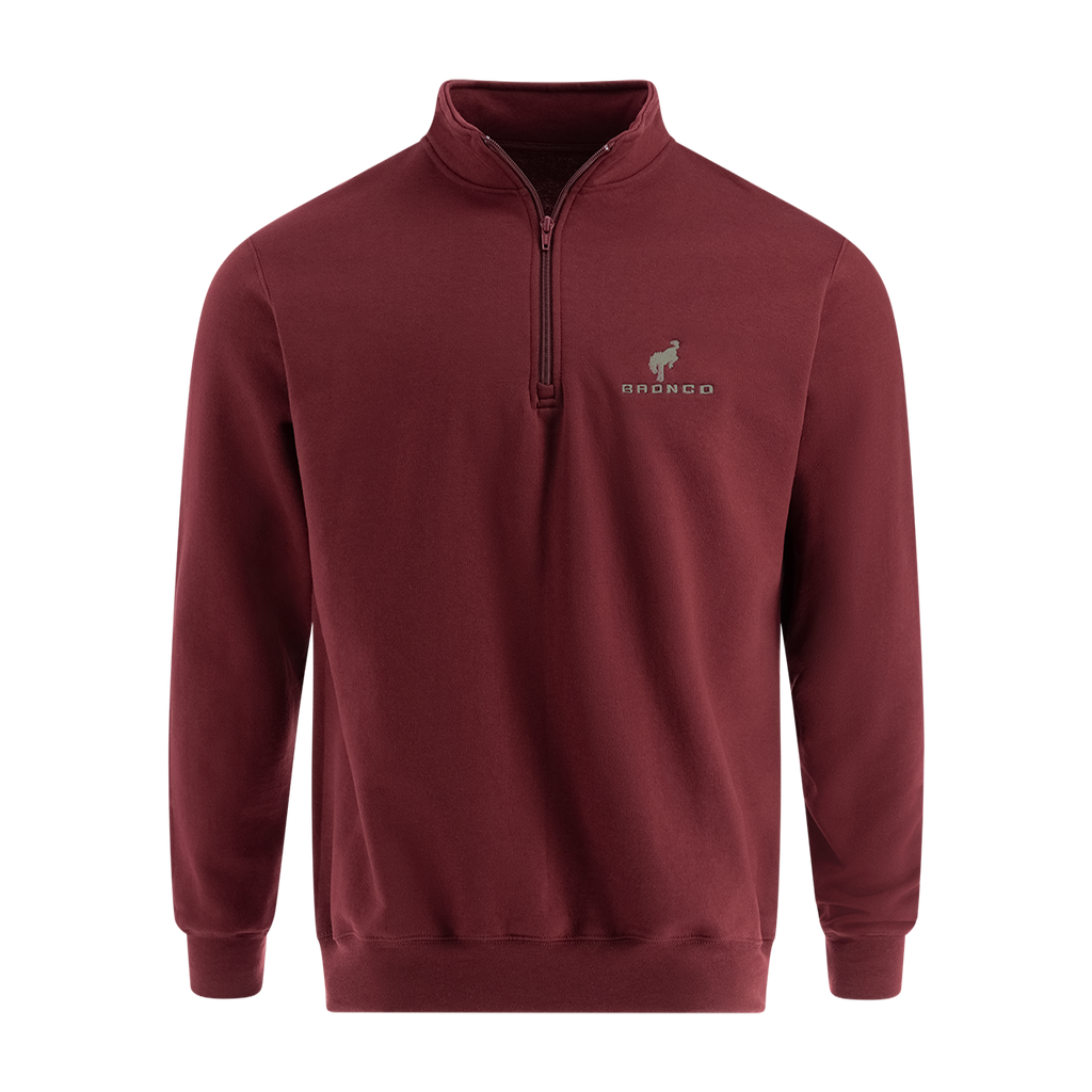 Ford Bronco Mens Maroon Quarter Zip Sweatshirt