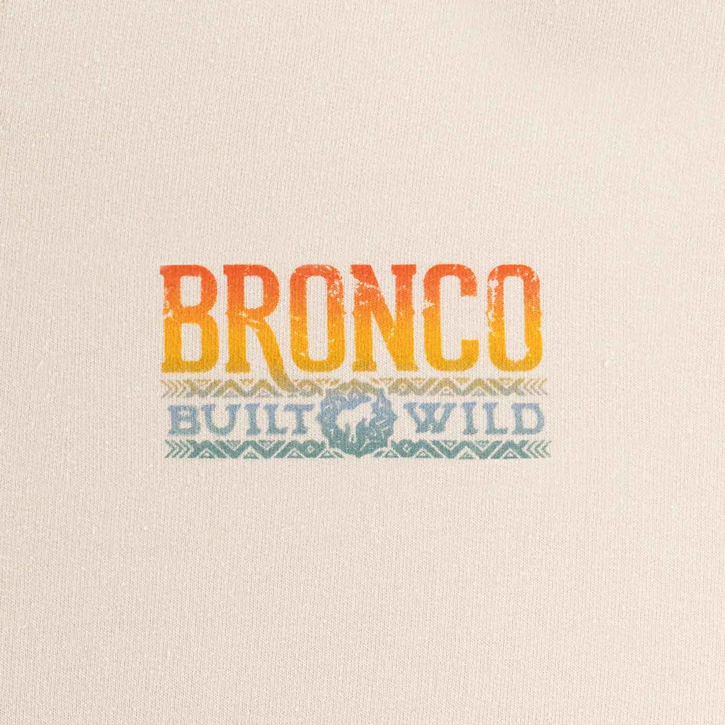 Ford Bronco Womens Ombre Built Wild Graphic Vintage Wash Hoodie
